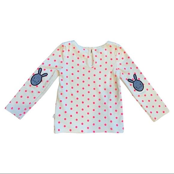 Sarah Jessica Parker for Gap Bunny patch pink polka dot long sleeve rib shirt 2T - Picture 3 of 7